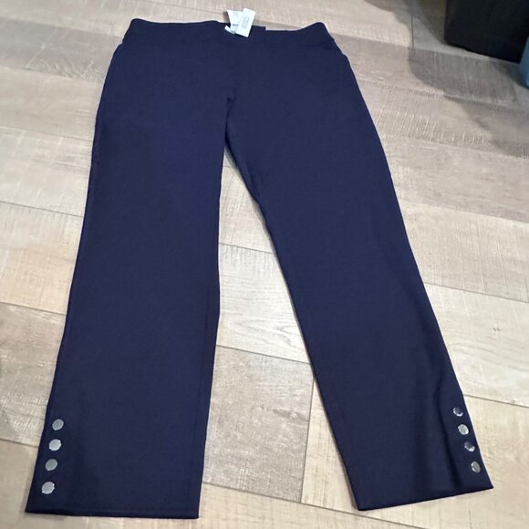 CHICOS WOMENS BLUE PERFECT STRETCH 2.5 JOSIE SLIM ANKLE US SIZE 14 PANTS - Picture 2 of 14